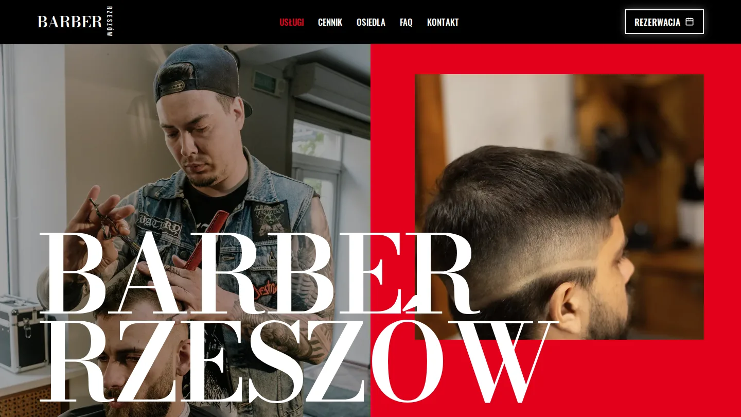 Strona demo: barber shop w mieście Rzeszów, domena barber-rzeszow.pl