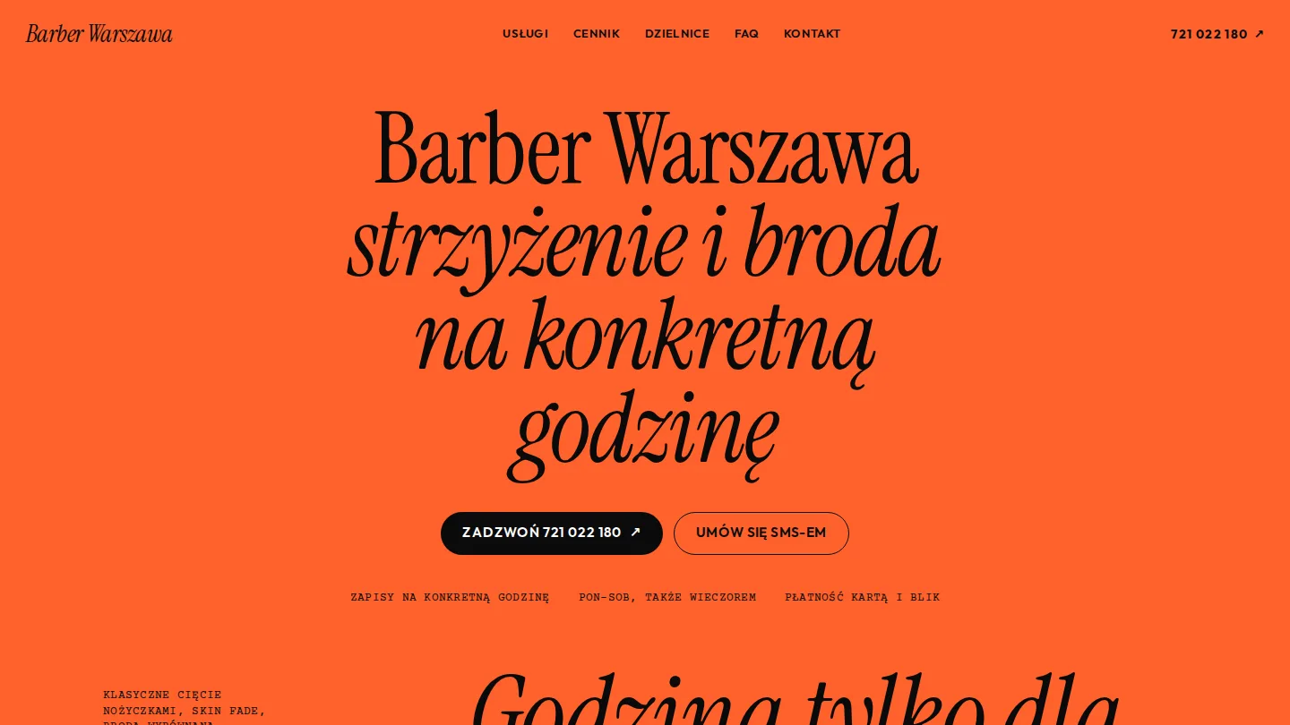 Strona demo: barber shop w mieście Warszawa, domena barber-warszawa.pl