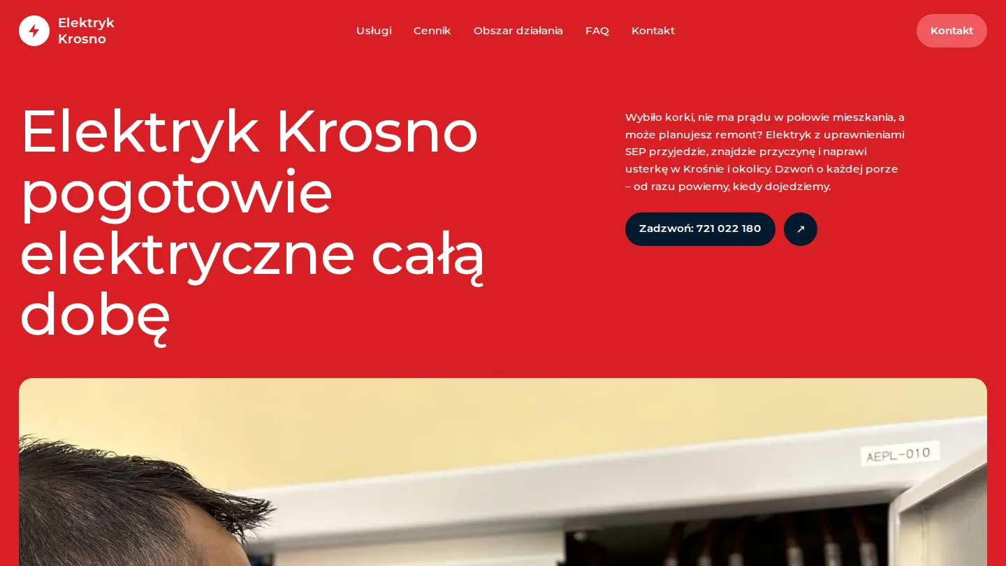 Strona demo: usługi elektryczne w mieście Krosno, domena elektryk-krosno.pl